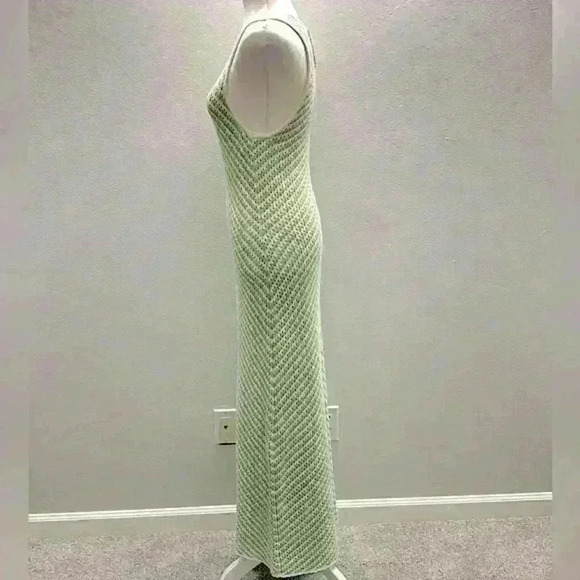 NWT House‎ of Harlow Green and White Crochet Dress Size M - Picture 5 of 11
